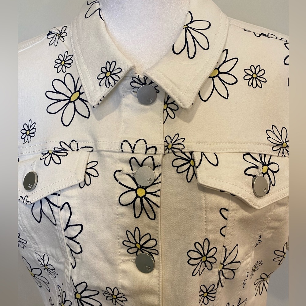 DG2 By Diane Gilman short sleeve denim jacket NWT Size L - Picture 4 of 11